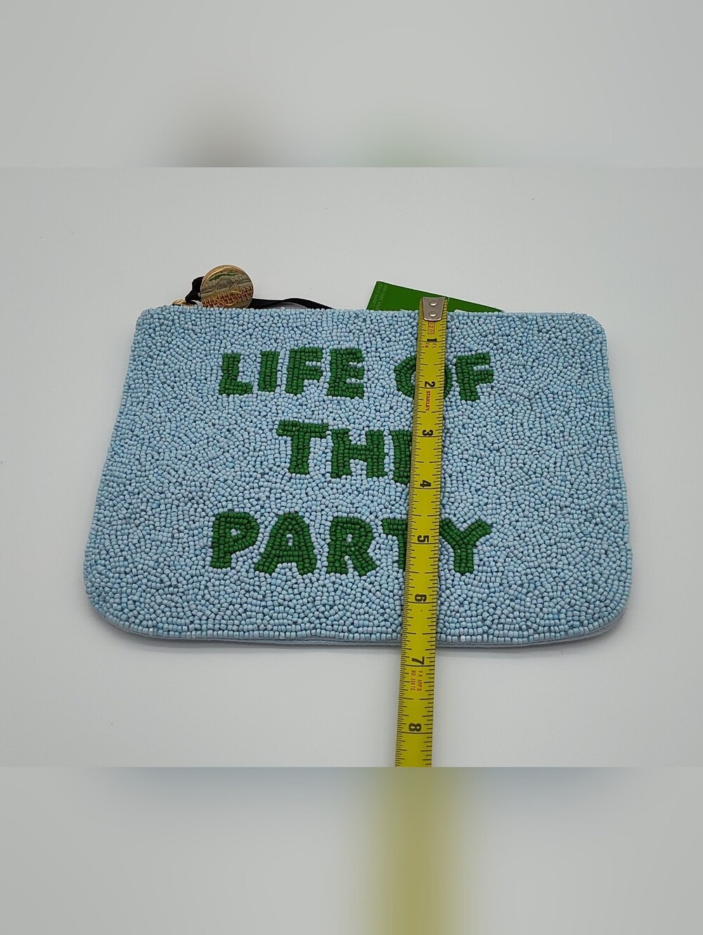 KATE SPADE Life of the Party Blue Beaded Zip Clutch Pouch NWT - Picture 3 of 4